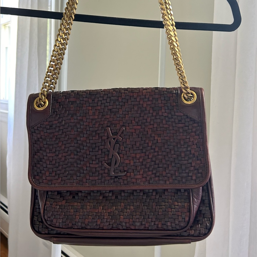 Authentic Saint Laurent Nikki Medium in Brown Leather